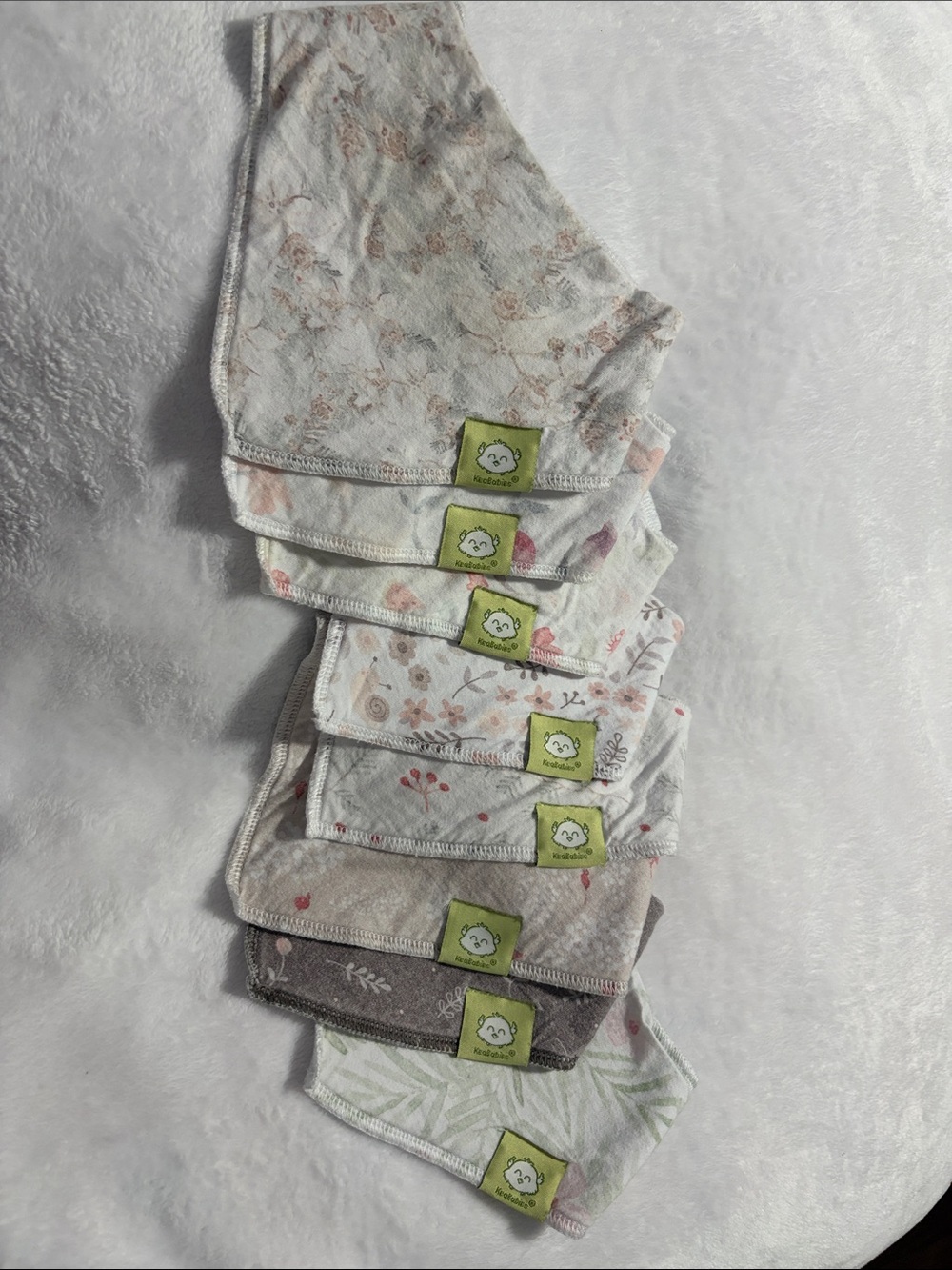 Floral and Neutral Bandana Bib Set - Soft Mixed Colors